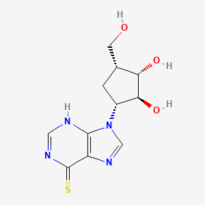 molecular formula C11H14N4O3S B12755375 Carbocyclic-2',3'-hydroxy-xylo-6-mercaptopurine CAS No. 118333-19-0