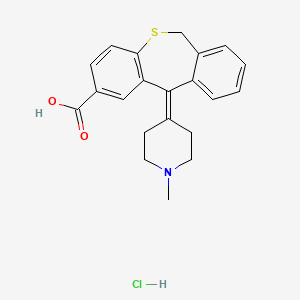 molecular formula C21H22ClNO2S B12755378 Dibenzo(b,e)thiepin-2-carboxylic acid, 6,11-dihydro-11-(1-methyl-4-piperidinylidene)-, hydrochloride CAS No. 142783-62-8
