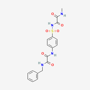 molecular formula C18H18N4O6S B12755404 N-(4-((((Methylamino)oxoacetyl)amino)sulfonyl)phenyl)-N'-(phenylmethyl)ethanediamide CAS No. 81717-46-6