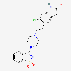 molecular formula C21H21ClN4O3S B12755419 Ziprasidone Sulfone CAS No. 188797-77-5