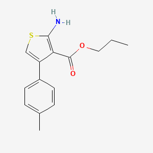 molecular formula C15H17NO2S B1275563 Propyl 2-amino-4-(4-methylphenyl)thiophene-3-carboxylate CAS No. 350997-19-2