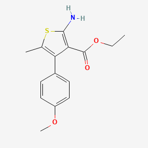 molecular formula C15H17NO3S B1275564 Ethyl 2-amino-4-(4-methoxyphenyl)-5-methylthiophene-3-carboxylate CAS No. 350989-93-4