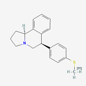molecular formula C19H21NS B12755649 Pyrrolo(2,1-a)isoquinoline, 1,2,3,5,6,10b-hexahydro-6-(4-(methyl-11c-thio)phenyl)-, (6R,10bS)- CAS No. 151121-38-9