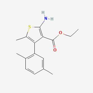 molecular formula C16H19NO2S B1275565 Ethyl 2-amino-4-(2,5-dimethylphenyl)-5-methylthiophene-3-carboxylate CAS No. 350990-31-7