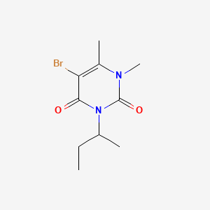 molecular formula C10H15BrN2O2 B12755653 Uracil, 5-bromo-3-sec-butyl-1,6-dimethyl- CAS No. 7692-45-7