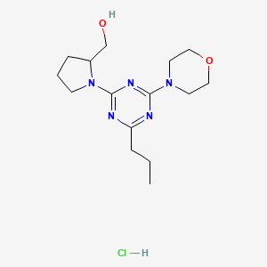 molecular formula C15H26ClN5O2 B12755684 1-(4-(4-Morpholinyl)-6-propyl-1,3,5-triazin-2-yl)-2-pyrrolidinemethanol monohydrochloride CAS No. 127374-90-7