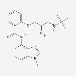 molecular formula C23H29N3O3 B12755693 2-(3-((1,1-Dimethylethyl)amino)-2-hydroxypropoxy)-N-(1-methyl-1H-indol-4-yl)benzamide CAS No. 119282-47-2