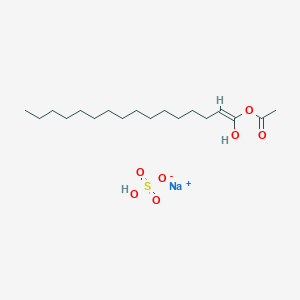 molecular formula C18H35NaO7S B12755758 Sodium 1-acetoxyhexadecenol sulphate CAS No. 65309-61-7