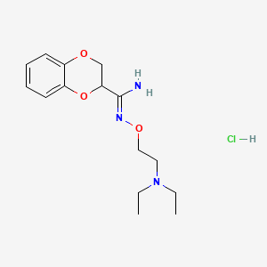 molecular formula C15H24ClN3O3 B12755770 2,3-Dihydro-N-(2-(diethylamino)ethoxy)-1,4-benzodioxin-2-carboximidamide monohydrochloride CAS No. 147017-70-7