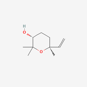 molecular formula C10H18O2 B12755838 (3R,6S)-6-ethenyl-2,2,6-trimethyloxan-3-ol CAS No. 39028-58-5