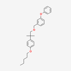 molecular formula C28H34O3 B12755850 Benzene, 1-((2-(4-(pentyloxy)phenyl)-2-methylpropoxy)methyl)-3-phenoxy- CAS No. 80844-14-0