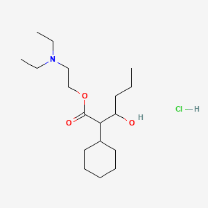 molecular formula C18H36ClNO3 B12755876 2-(diethylamino)ethyl 2-cyclohexyl-3-hydroxyhexanoate;hydrochloride CAS No. 95220-03-4