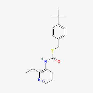 molecular formula C19H24N2OS B12755949 S-((4-(1,1-Dimethylethyl)phenyl)methyl) O-ethyl 3-pyridinylcarbonimidothioate CAS No. 51308-61-3