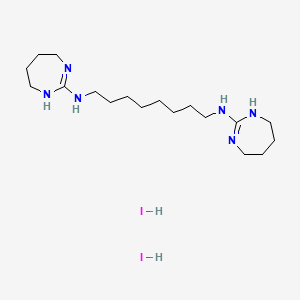 molecular formula C18H38I2N6 B12755994 N,N'-Bis(4,5,6,7-tetrahydro-1H-1,3-diazepin-2-yl)-1,8-octanediamine dihydriodide CAS No. 82911-05-5