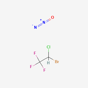 molecular formula C2HBrClF3N2O B12756005 Halothane nitrous oxide CAS No. 39298-15-2