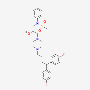 molecular formula C30H37F2N3O3S B12756010 1-(4,4-Bis(4-fluorophenyl)butyl)-4-(2-hydroxy-3-((methylsulfonyl)phenylamino)propyl)piperazine CAS No. 143780-42-1