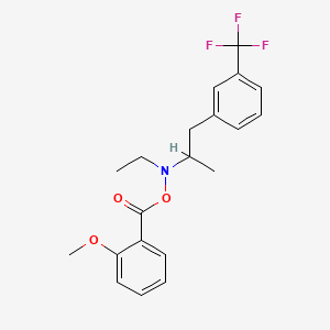 molecular formula C20H22F3NO3 B12756085 N-Ethyl-N-((2-methoxybenzoyl)oxy)-alpha-methyl-3-(trifluoromethyl)benzeneethanamine CAS No. 94593-34-7