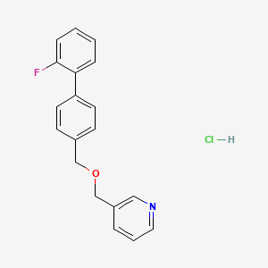 molecular formula C19H17ClFNO B12756108 4-(3-Pyridylmethoxymethyl)-2'-fluorobiphenyl hydrochloride CAS No. 109523-97-9