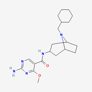 molecular formula C20H31N5O2 B12756114 2-Amino-N-(8-(cyclohexylmethyl)-3-beta-nortropanyl)-4-methoxy-5-pyrimidinecarboxamide CAS No. 84923-24-0