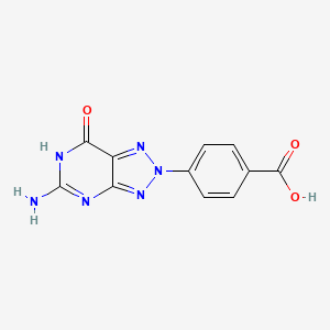 molecular formula C11H8N6O3 B12756128 Benzoic acid, 4-(5-amino-3,7-dihydro-7-oxo-2H-1,2,3-triazolo(4,5-d)pyrimidin-2-yl)- CAS No. 38065-07-5