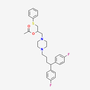 molecular formula C31H36F2N2O2S B12756138 1-(2-Acetoxy-3-phenylthiopropyl)-4-(4,4-Bis(4-fluorophenyl)butyl)piperazine CAS No. 143759-70-0