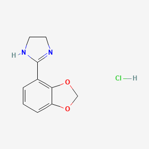 molecular formula C10H11ClN2O2 B12756170 1H-Imidazole, 4,5-dihydro-2-(1,3-benzodioxol-4-yl)-, monohydrochloride CAS No. 103125-03-7
