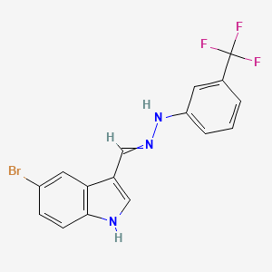 molecular formula C16H11BrF3N3 B1275620 5-bromo-1H-indole-3-carbaldehyde N-[3-(trifluoromethyl)phenyl]hydrazone 
