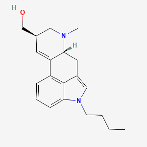 molecular formula C20H26N2O B12756225 Ergoline-8-methanol, 9,10-didehydro-1-(1,1-dimethylethyl)-6-methyl-, (8-beta)- CAS No. 113702-01-5