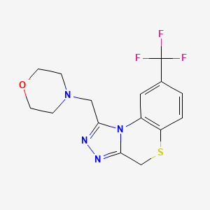 molecular formula C15H15F3N4OS B12756227 4H-(1,2,4)Triazolo(3,4-c)(1,4)benzothiazine, 1-(4-morpholinylmethyl)-8-(trifluoromethyl)- CAS No. 110216-06-3