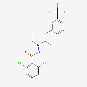 molecular formula C19H18Cl2F3NO2 B12756253 N-((2,6-Dichlorobenzoyl)oxy)-N-ethyl-alpha-methyl-3-(trifluoromethyl)benzeneethanamine CAS No. 94593-36-9