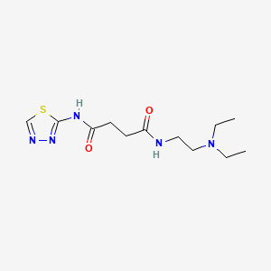 molecular formula C12H21N5O2S B12756269 N-(2-(Diethylamino)ethyl)-N'-(1,3,4-thiadiazol-2-yl)succinamide CAS No. 95454-19-6
