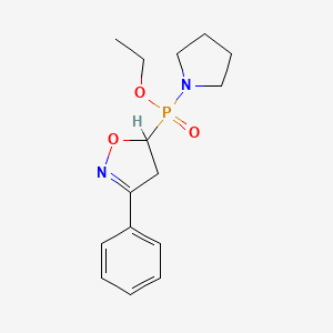 molecular formula C15H21N2O3P B12756274 Ethyl (4,5-dihydro-3-phenyl-5-isoxazolyl)-1-pyrrolidinylphosphinate CAS No. 125674-71-7