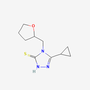 molecular formula C10H15N3OS B1275628 5-cyclopropyl-4-(tetrahydrofuran-2-ylmethyl)-4H-1,2,4-triazole-3-thiol CAS No. 667412-78-4