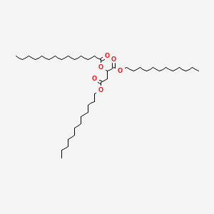 molecular formula C42H80O6 B12756281 2-((1-Oxotetradecyl)oxy)butanedioic acid, 1,4-didodecyl ester CAS No. 124803-46-9