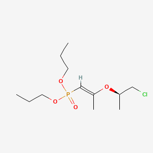 molecular formula C12H24ClO4P B12756292 Phosphonic acid, (2-(2-chloro-1-methylethoxy)-1-propenyl)-, dipropyl ester CAS No. 37177-08-5