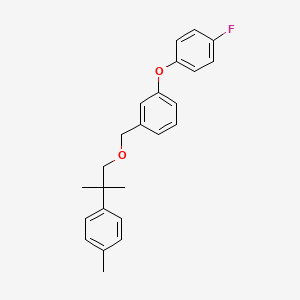 molecular formula C24H25FO2 B12756449 Benzene, 1-(4-fluorophenoxy)-3-((2-methyl-2-(4-methylphenyl)propoxy)methyl)- CAS No. 80843-57-8