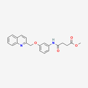 molecular formula C21H20N2O4 B12756463 Butanoic acid, 4-oxo-4-((3-(2-quinolinylmethoxy)phenyl)amino)-, methyl ester CAS No. 102649-84-3