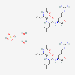 molecular formula C40H82N12O14S B12756480 Leupeptin hemisulfate monohydrate CAS No. 1082207-96-2