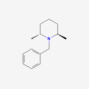 molecular formula C14H21N B12756499 Piperidine, 2,6-dimethyl-1-(phenylmethyl)-, trans- CAS No. 4209-64-7