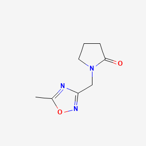 molecular formula C8H11N3O2 B12756507 2-Pyrrolidinone, 1-((5-methyl-1,2,4-oxadiazol-3-yl)methyl)- CAS No. 126145-47-9