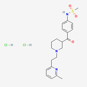 molecular formula C21H29Cl2N3O3S B12756523 Methanesulfonamide, N-(4-((1-(2-(6-methyl-2-pyridinyl)ethyl)-3-piperidinyl)carbonyl)phenyl)-,dihydrochloride CAS No. 113560-05-7