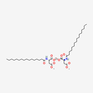molecular formula C42H76N2O10Zn B12756547 Zinc bis-(methyl palmitoyl aspartate) CAS No. 885513-46-2