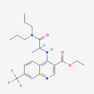 molecular formula C22H28F3N3O3 B12756569 Ethyl 4-(1-(N,N-dipropylcarbamoyl)ethylamino)-7-trifluoromethylquinoline-3-carboxylate CAS No. 127446-96-2