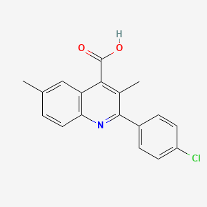 molecular formula C18H14ClNO2 B1275657 2-(4-氯苯基)-3,6-二甲基喹啉-4-甲酸 CAS No. 438217-37-9