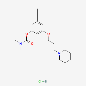 molecular formula C21H35ClN2O3 B12756578 Carbamic acid, dimethyl-, 5-(1,1-dimethylethyl)-3-(3-(1-piperidinyl)propoxy)phenyl ester, monohydrochloride CAS No. 118116-21-5