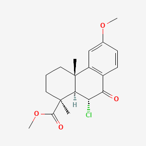 molecular formula C19H23ClO4 B12756587 methyl (1S,4aS,10R,10aR)-10-chloro-6-methoxy-1,4a-dimethyl-9-oxo-3,4,10,10a-tetrahydro-2H-phenanthrene-1-carboxylate CAS No. 52617-98-8
