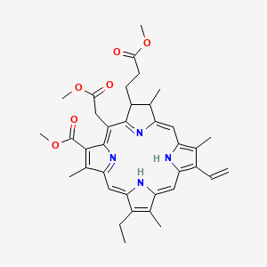 molecular formula C37H42N4O6 B12756589 Chlorin-e6-trimethyl ester CAS No. 71217-51-1