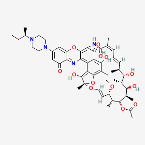 molecular formula C51H64N4O13 B12756605 3'-Hydroxy-5'(R)-(4-sec-butylpiperazinyl)benzoxazinorifamycin CAS No. 133697-12-8