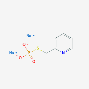 molecular formula C6H6NNa2O3PS B12756676 Phosphorothioic acid, S-2-pyridylmethyl ester, disodium salt CAS No. 89684-30-0