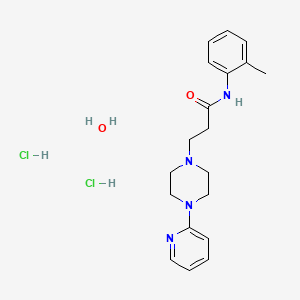 molecular formula C19H28Cl2N4O2 B12756708 N-(2-Methylphenyl)-4-(2-pyridinyl)-1-piperazinepropanamide dihydrochloride hydrate CAS No. 104373-55-9